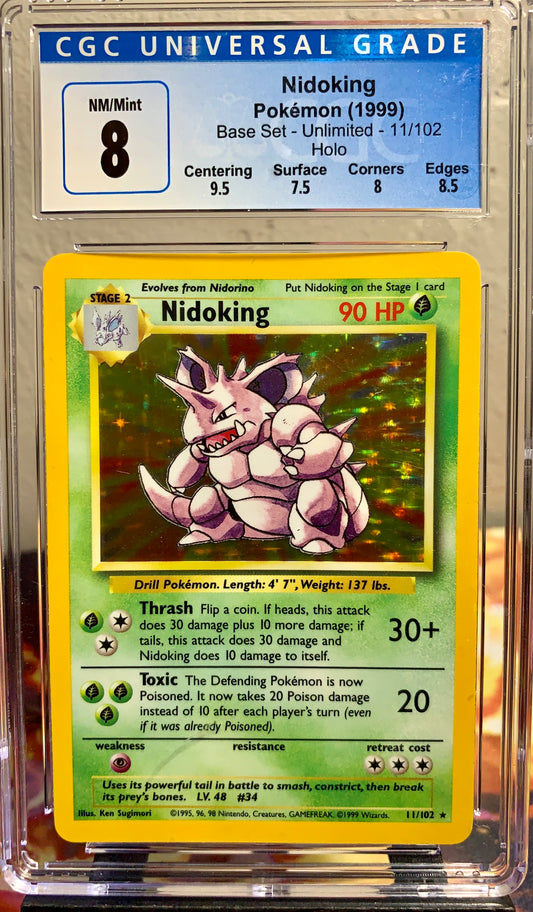 Nidoking #11 Base Set Unlimited Holo